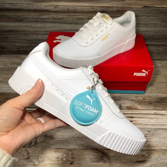 Puma Shoes - NEW Puma Carina Lux White Sneakers Women 7
